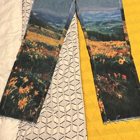 Field print denim jeans - Picture 3 of 8